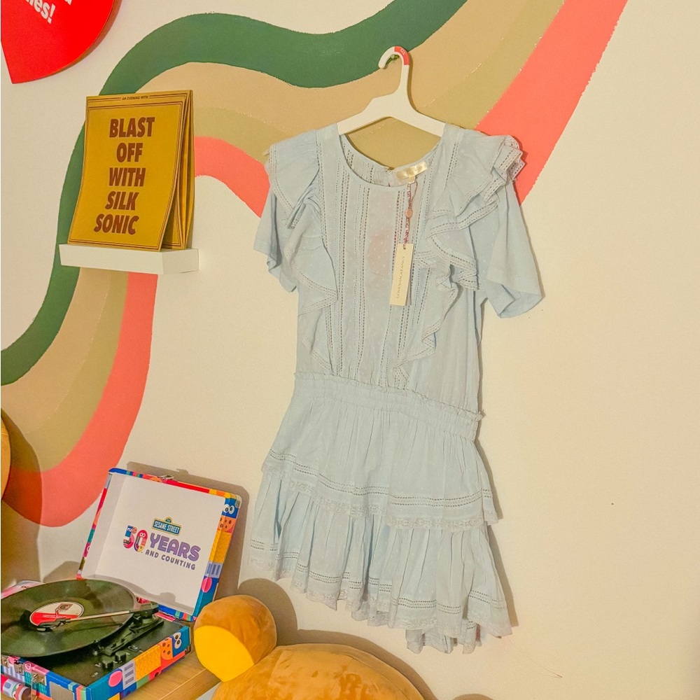 NWT Loveshackfancy Baby Blue Natasha Mini Dress